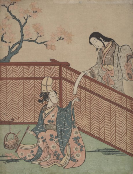 Warming the Sake by Maple Leaf Fire. Creator: Suzuki Harunobu.