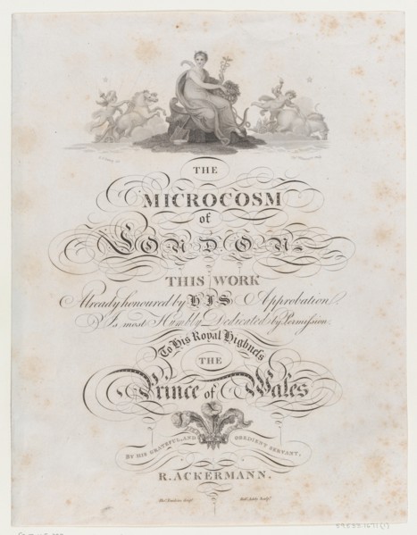 Title Page, The Microcosm of London, 1808., 1808. Creators: Robert Ashby, Thomas Williamson.