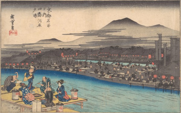 Cooling off in the Evening at Shijogawara, ca. 1834., ca. 1834. Creator: Ando Hiroshige.