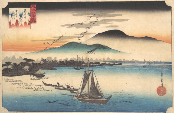 Returning Geese at Katada, 19th century. Creator: Ando Hiroshige.