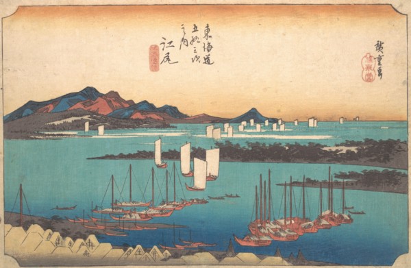 Panorama of Miwo Pine Wood from Ejiri, 1834., 1834. Creator: Ando Hiroshige.