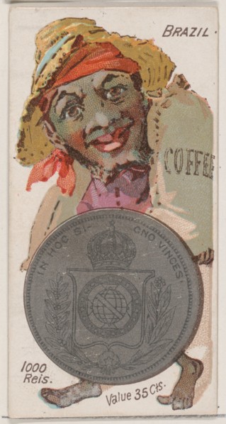 Brazil, 1000 Reis, from the series Coins of All Nations (N72, variation 1) for Duke brand ..., 1889. Creator: Unknown.