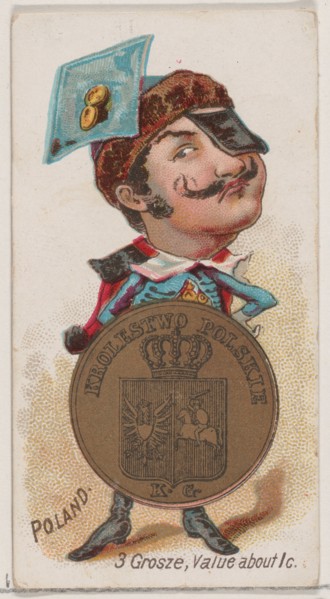 Poland, 3 Grosze, from the series Coins of All Nations (N72, variation 1) for Duke brand c..., 1889. Creator: Unknown.