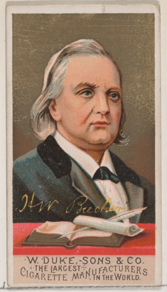H.W. Beecher, from the series Great Americans (N76) for Duke brand cigarettes, 1888., 1888. Creator: Unknown.