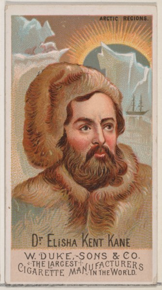 Dr. Elisha Kent Kane, from the series Great Americans (N76) for Duke brand cigarettes, 1888., 1888. Creator: Unknown.