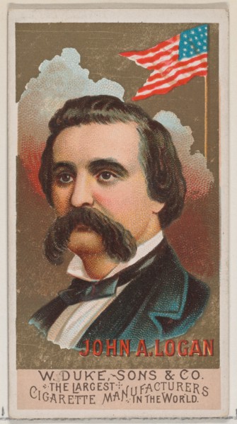 John A. Logan, from the series Great Americans (N76) for Duke brand cigarettes, 1888., 1888. Creator: Unknown.