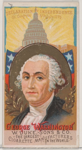 George Washington, from the series Great Americans (N76) for Duke brand cigarettes, 1888., 1888. Creator: Unknown.