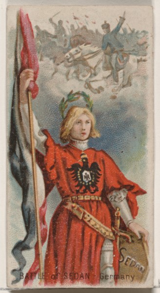 Battle of Sedan, Germany, from the Holidays series (N80) for Duke brand cigarettes, 1890., 1890. Creator: George S. Harris & Sons.