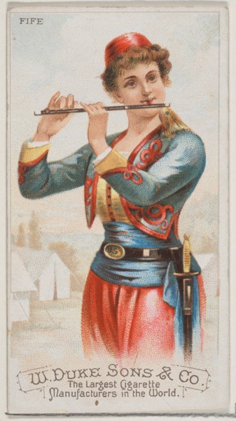 Fife, from the Musical Instruments series (N82) for Duke brand cigarettes, 1888., 1888. Creator: Schumacher & Ettlinger.