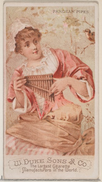 Pandean Pipes, from the Musical Instruments series (N82) for Duke brand cigarettes, 1888., 1888. Creator: Schumacher & Ettlinger.