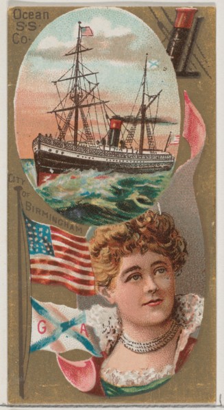 Ocean Steamship Company, from the Ocean and River Steamers series (N83) for Duke brand cig..., 1887. Creator: Unknown.