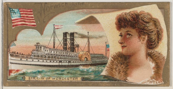 Steamship City of Worcester, Norwich Line, from the Ocean and River Steamers series (N83) ..., 1887. Creator: Unknown.