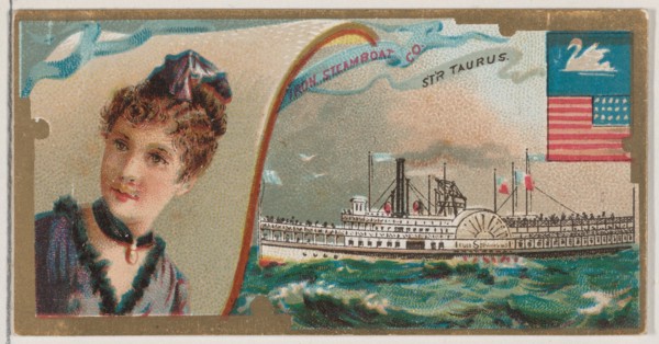 Steamship Taurus, Iron Steamboat Company, from the Ocean and River Steamers series (N83) f..., 1887. Creator: Unknown.