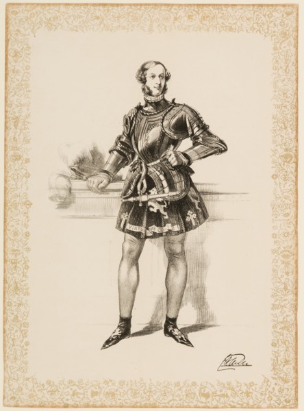 Print of William 2nd Earl of Craven in Costume Worn at Eglinton Tournament 1839, ca. 1839.