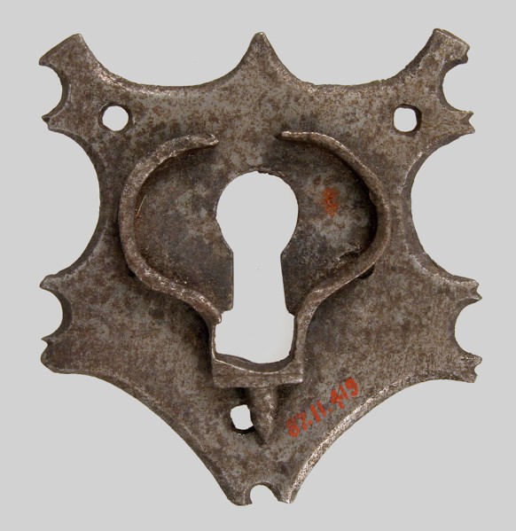 Escutcheon plate, German, 15th-16th century.