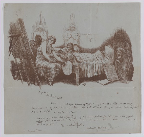Invitation to a Benefit Dinner from Hubert von Herkomer to Thomas Agnew, 1877-78.