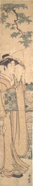 Woman with Fan on the Banks of the Sumida River.