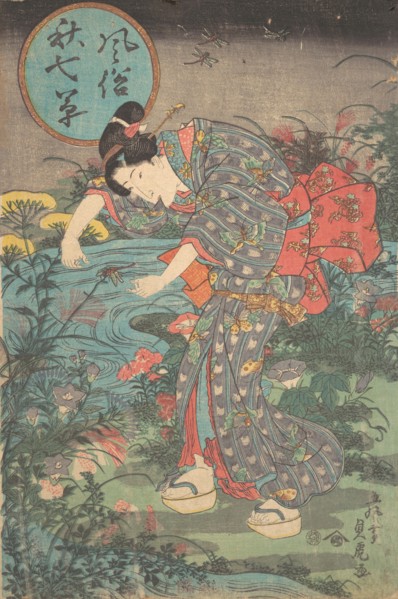 Fashionable Seven Autumn Plants (Fuzoku aki nanakusa), first half of the 19th century.