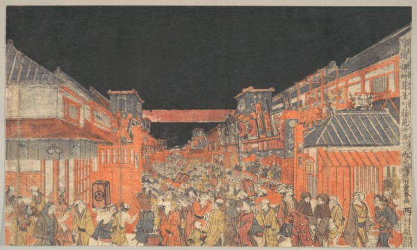Sakaicho Fukiyacho Kaomise Yoshibai no Zu, ca. 1780.