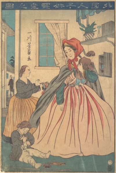 A Foreigner Enjoying Her Children, 1860 (10th month).
