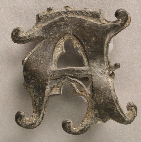 Badge with Crowned Letter A, British, 14th-15th century.