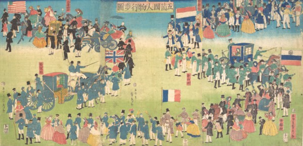 Procession of People from Five Countries: Holland, Russia, France, England and America, 1861.