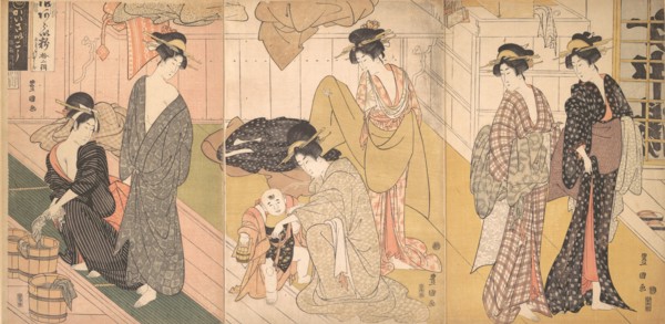 Women and an Infant Boy in a Public Bath House, ca. 1799.