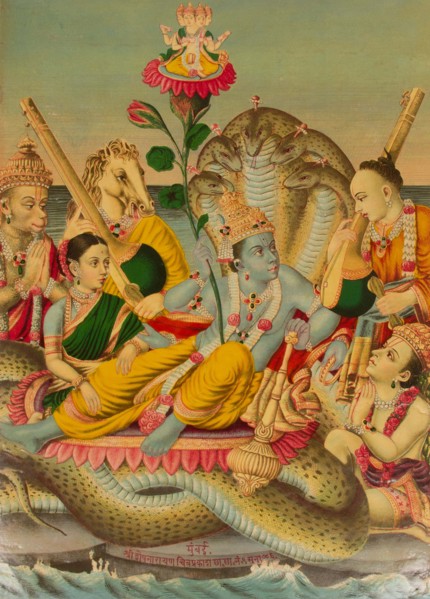 Shri Sheshanarayana, Vishnu Narayana on Shesha, 1886.