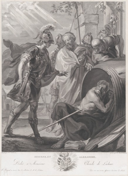 The meeting of Diogenes of Sinope and Alexander the Great, 1784.