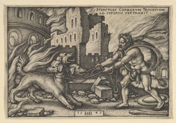 Hercules Capturing Cerberus, from The Labors of Hercules, 1545.