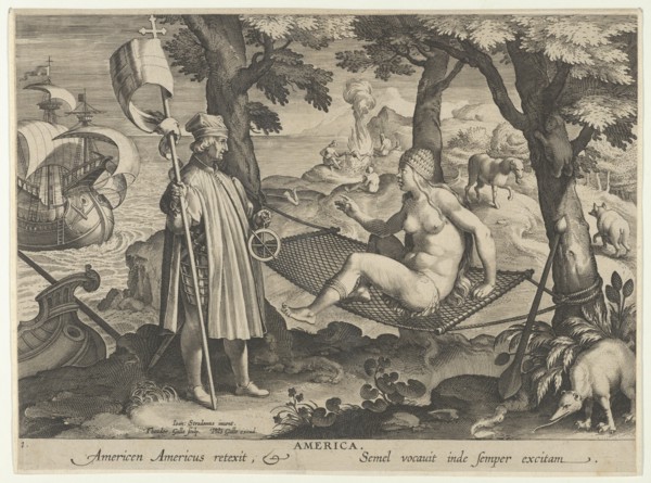 New Inventions of Modern Times [Nova Reperta], The Discovery of America, plate 1, ca. 1600.