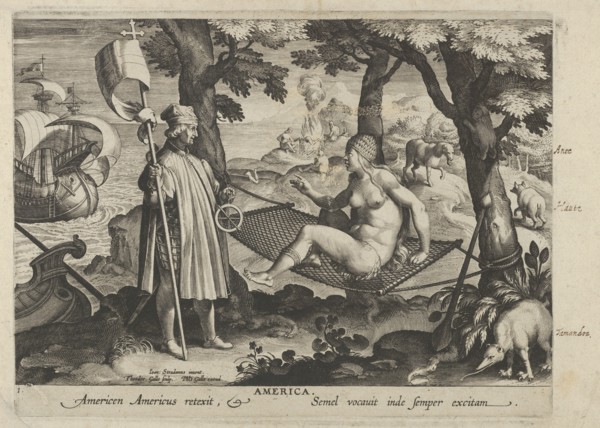 New Inventions of Modern Times [Nova Reperta], The Discovery of America, plate 1, ca. 1600.