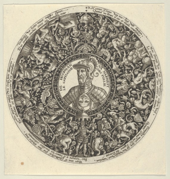 Portrait of the Duke of Alva, from a Series of Tazza Designs, ca. 1588. Creator: Theodor de Bry.
