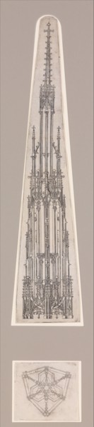 Elevation of a Gothic Pinnacle with a Hexagonal Plan, late 15th century.