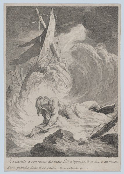 Lazarille à son retour des Indes fait n'aufrage..., ca. 1717-60.
