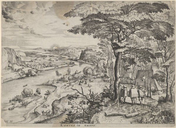 Euntes in Emaus (Landscape with Pilgrims at Emmaus), ca. 1555-56.