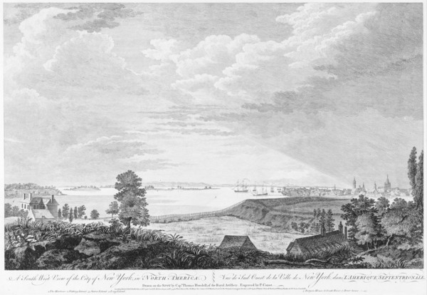 A South West View of the City of New York, in North America, ca. 1768.