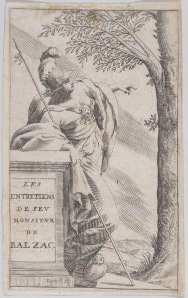 Frontispiece, from "Interviews with the Late Mr. Balzac" (Les Entretiens de Feu Monsieur de Balzac), 1660.