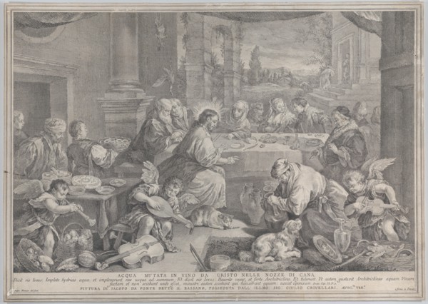 Christ turning turning water into wine at the wedding at Cana, 1743-63.