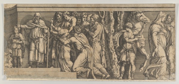 Statue of Niobe and her Worshippers, with Apollo and Diana and other Figures, 1543-47.