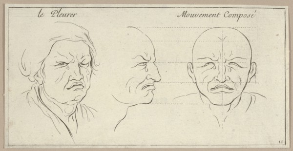 Le Pleurer and mouvement composé (from Caractères des passions, gravés sur les desseins de l'illustre Monsieur le Brun), 1695-1720.