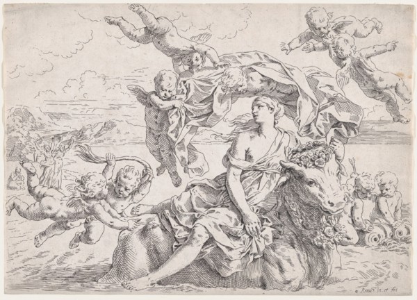 The Rape of Europa, after Reni, ca. 1636.