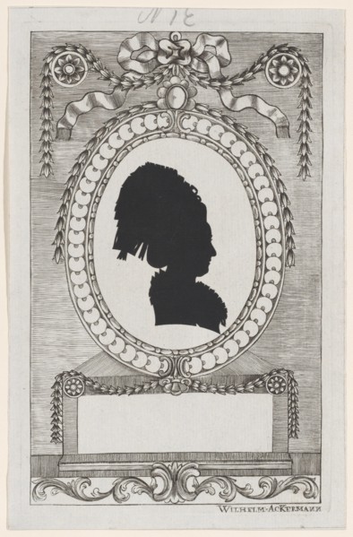 Silhouette of Gräfin Enzenberg, Stiftsfräulein, 1784-1834.