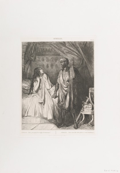 Have you pray'd tonight, Dedesmona?: plate 12 from Othello (Act 5, Scene 2), etched 1844, reprinted 1900.