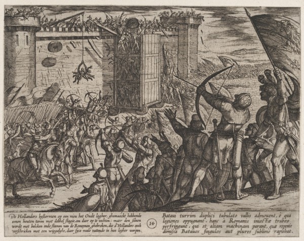 Plate 14: New Attack on the Old Fortress, from The War of the Romans Against the Batavians (Romanorvm et Batavorvm societas), 1611.
