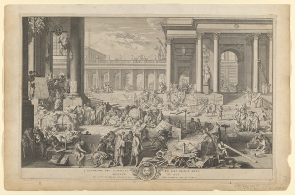 L'Académie des Sciences et des Beaux-Arts, 1698.