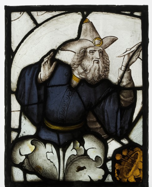Panel with Prophet from a Tree of Jesse Window, British, ca. 1500.
