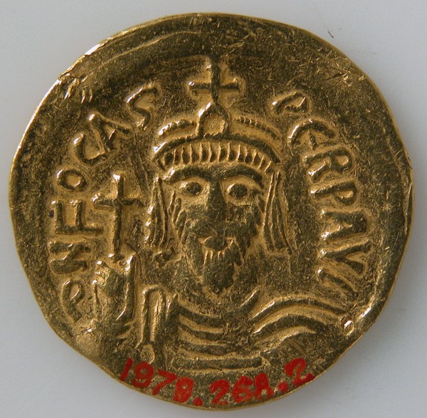 Solidus of Phocas ( r. 602-10), Byzantine, 7th century.