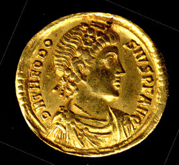 Gold Solidus of Theodosius I (379-95), Byzantine, 379-395.