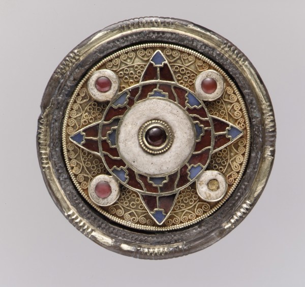 Disk Brooch, Anglo-Saxon, early 600s.